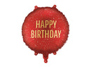 18" ROUND HAPPY BIRTHDAY DARK RED FOIL