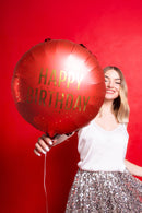 18" ROUND HAPPY BIRTHDAY DARK RED FOIL
