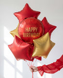 18" ROUND HAPPY BIRTHDAY DARK RED FOIL