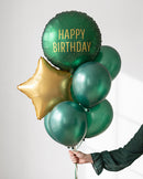 18" ROUND HAPPY BIRTHDAY DARK GREEN FOIL