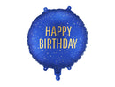 18" ROUND HAPPY BIRTHDAY NAVY FOIL