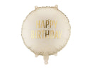 18" ROUND HAPPY BIRTHDAY CREAM FOIL