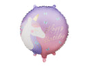 18" ROUND HAPPY BIRTHDAY UNICORN FOIL