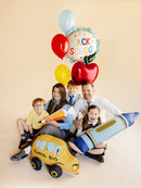 31" BACK TO SCHOOL CREAM BLUE SCALLOPED FOIL
