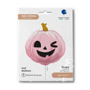 22" FUNNY PUMPKIN PINK FOIL