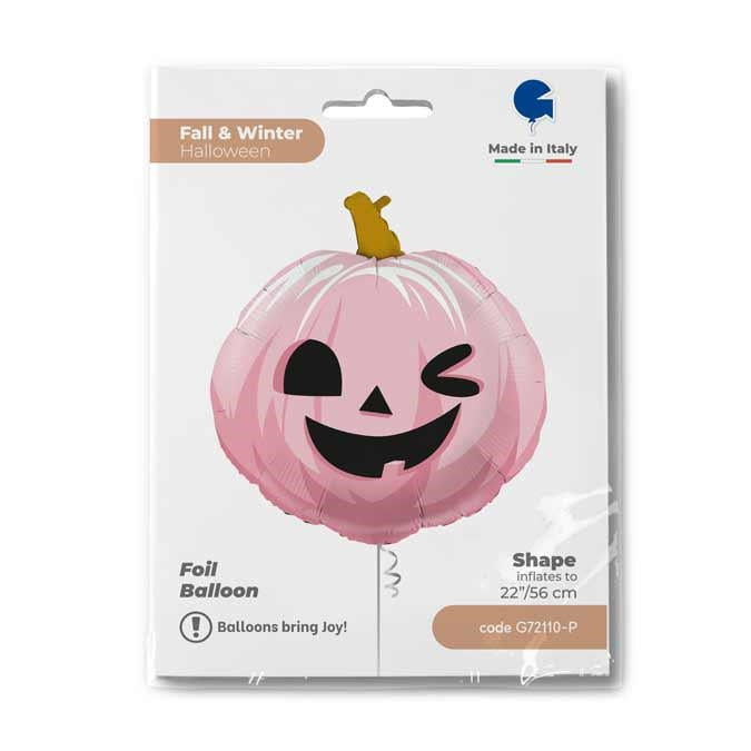 22" FUNNY PUMPKIN PINK FOIL