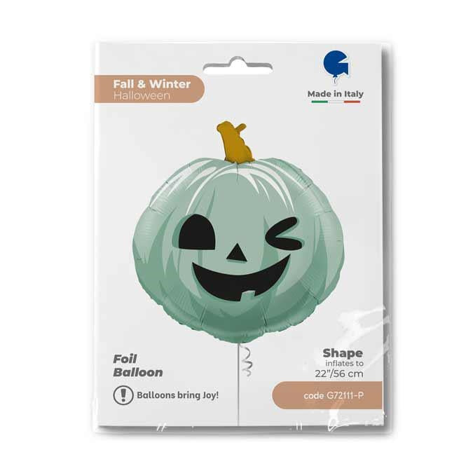 22" FUNNY PUMPKIN GREEN FOIL