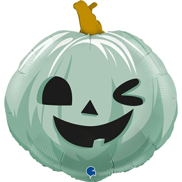 22" FUNNY PUMPKIN GREEN FOIL