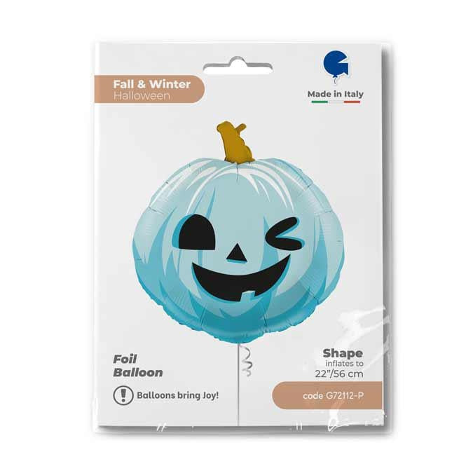 22" FUNNY PUMPKIN BLUE FOIL