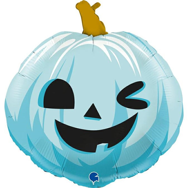 22" FUNNY PUMPKIN BLUE FOIL