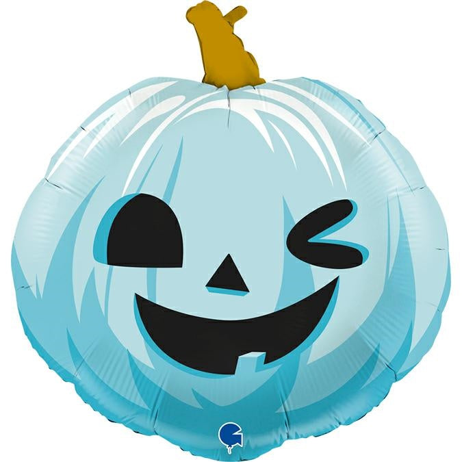 22" FUNNY PUMPKIN BLUE FOIL