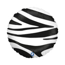 18" ROUND ZEBRA STRIPED FOIL
