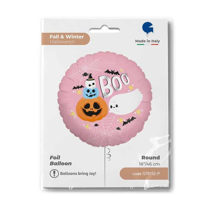 18" BOO AND CHUBBY GHOST PINK FOIL
