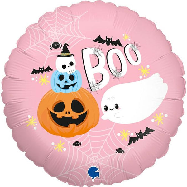 18" BOO AND CHUBBY GHOST PINK FOIL
