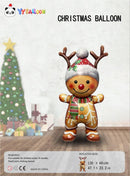 59" GIANT GINGERBREAD MAN FOIL (STAND-UP AIR-FILL OR HELIUM)