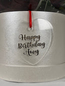 TRANSPARENT ACRYLIC HEART DISC (9CM DIAMETER, 3MM THICK)