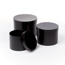 HAT BOXES: BLACK ROUND SYMPHONY HAT BOXES (SET OF 3)