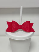 REUSABLE STRAW TOPPERS FOR COLD CUPS - HOT PINK (PACK OF 4)