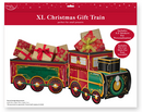 42" CARDBOARD FESTIVE CHRISTMAS TRAIN WITH PRESENTS