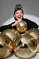 DISCO MIRROR BALL CHAMPAGNE GOLD 20CM