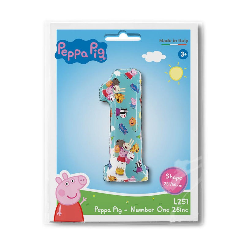 26"  LARGE NUMBER PEPPA PIG ONE FOIL