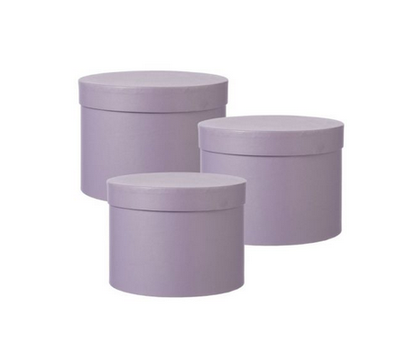 HAT BOXES: LILAC ROUND SYMPHONY HAT BOXES (SET OF 3)