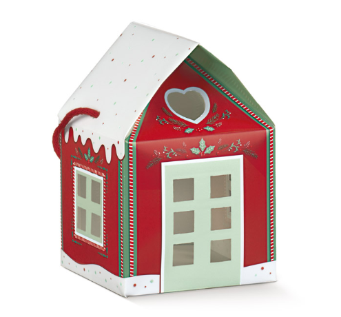 LITTLE CHRISTMAS SNOW HOUSE WITH LANYARDS (245MM X 245MM X 150MM)