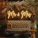 NEON SIGN: MR & MRS NEON SIGN WARM WHITE 80CM x 24CM