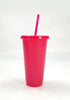 COLD CUPS: SOLID COLOUR COLD CUP FUCHSIA PINK 24OZ
