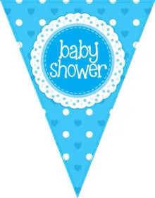 BUNTING: BABY SHOWER BLUE (11 FLAGS, 3.9M)