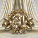 34" GOLD SILK NUMBER 1 FOIL