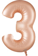 34" NUMBER 3 SATIN PASTEL ROSE QUARTZ FOIL