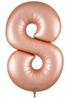34" NUMBER 8 SATIN PASTEL ROSE QUARTZ FOIL
