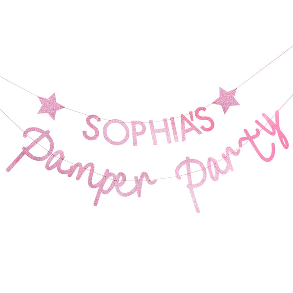PINK GLITTER PERSONALISED BANNER