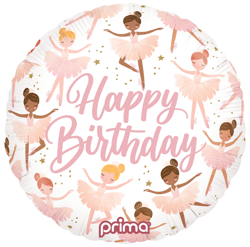 18" ROUND HAPPY BIRTHDAY BALLERINAS FOIL