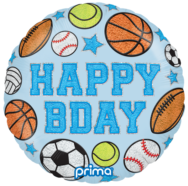 18" ROUND HAPPY BIRTHDAY BOY PATCHES FOIL