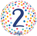 18" ROUND HAPPY BIRTHDAY COLOURFUL CONFETTI AGE 2 FOIL