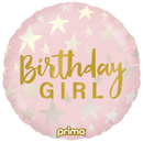 18" ROUND BIRTHDAY GIRL STARS FOIL