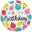 18" ROUND HAPPY BIRTHDAY HAPPY FACES FOIL