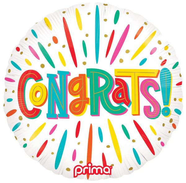 18" ROUND COLOURFUL CONGRATS FOIL