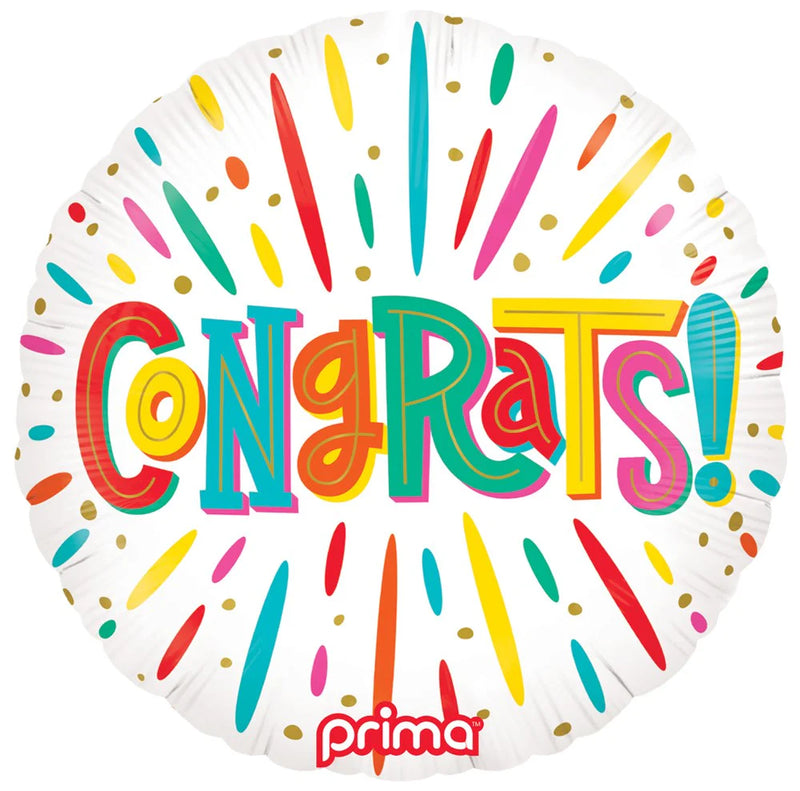 18" ROUND COLOURFUL CONGRATS FOIL