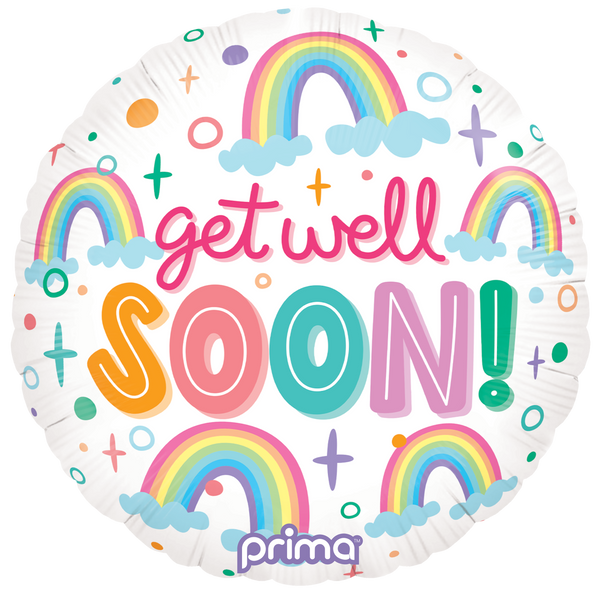 18" ROUND GET WELL SOON RAINBOWS FOIL