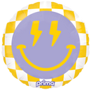 18" ROUND HAPPY BIRTHDAY HAPPY FACE CHECKER FOIL