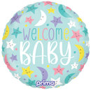 18" ROUND WELCOME BABY MOONS & STARS FOIL
