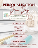 SILHOUETTE CAMEO - PERSONALISATION DEMO DAY - 18TH AUGUST 2PM-5PM