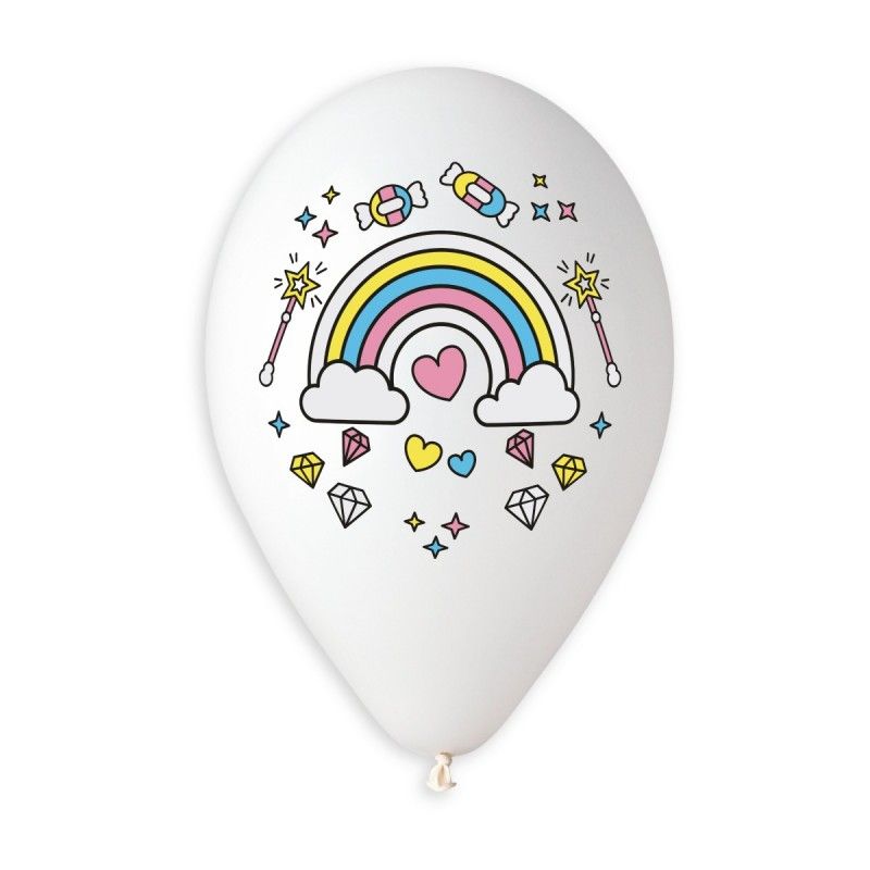 13" GEMAR RETAIL LATEX COLOURFUL RAINBOW
