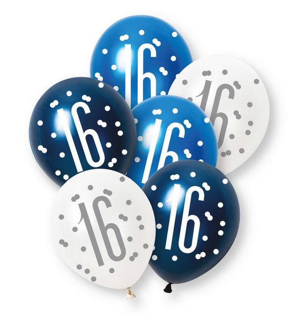 12" GLITZ BLUE NUMBER 16 PEARL LATEX (6 PER PACK)