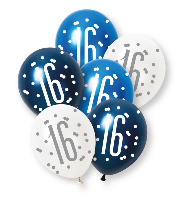 12" GLITZ BLUE NUMBER 16 PEARL LATEX (6 PER PACK)