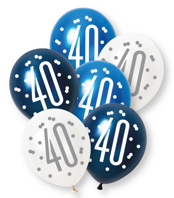 12" GLITZ BLUE NUMBER 40 PEARL LATEX (6 PER PACK)