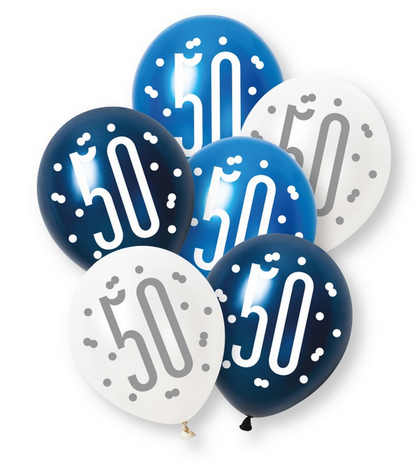 12" GLITZ BLUE NUMBER 50 PEARL LATEX (6 PER PACK)